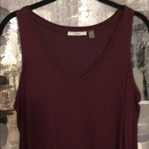 Burgundy Cold Shoulder Long Sleeve Shirt - Picture 3 of 5